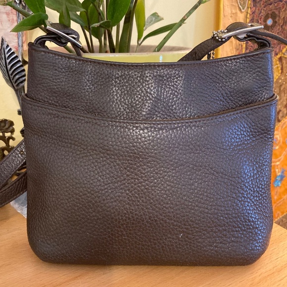 Vintage Coach Hudson Small Zip Bag #6807 Dark Brown Pebbled Leather Crossbody - Picture 3 of 16
